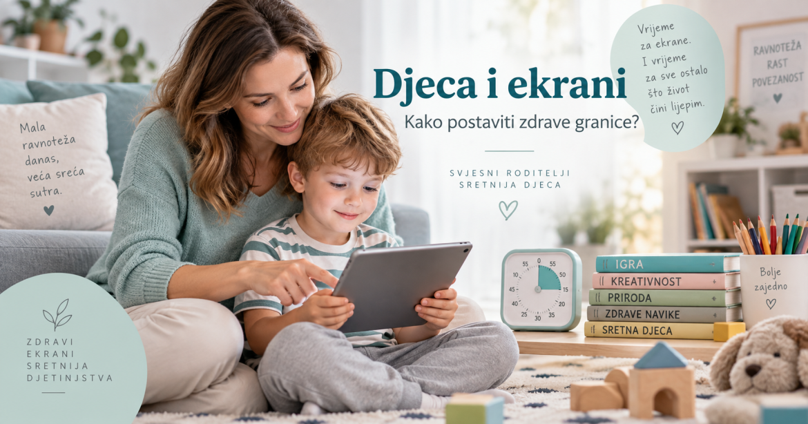 Roditelj razgovara s djetetom o zdravim granicama korištenja ekrana